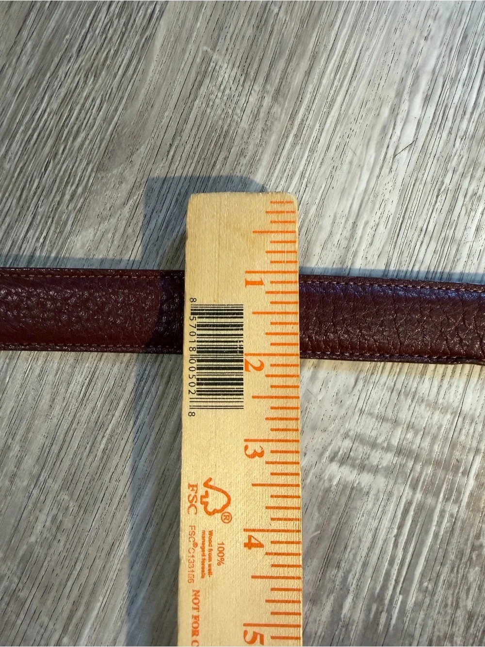 L.L. Bean Vintage Men's Burgundy Leather Belt with Gold Buckle
